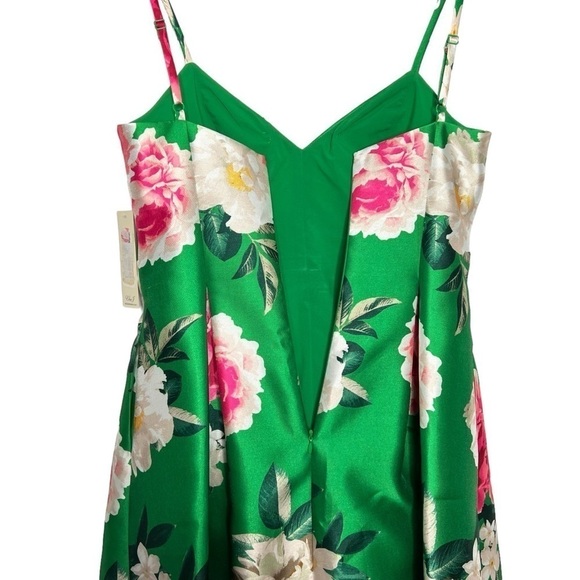 Eliza J Fit and Flare Floral Dress Green Size 6 NEW - Picture 8 of 14